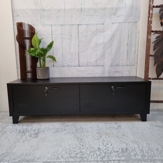 Long Black 2 Door TV console