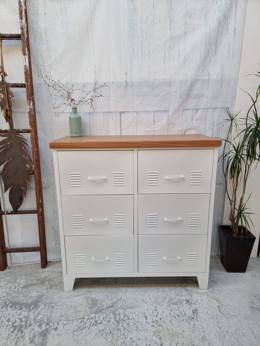 White 6 Drawer - Rimu top