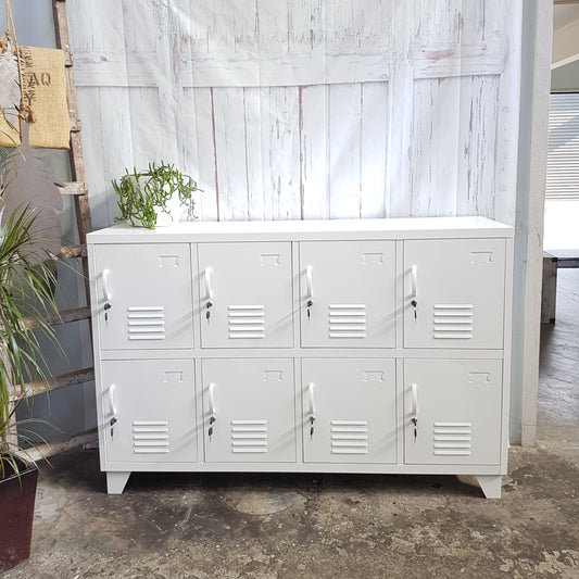 White 8 Door Sideboard Locker
