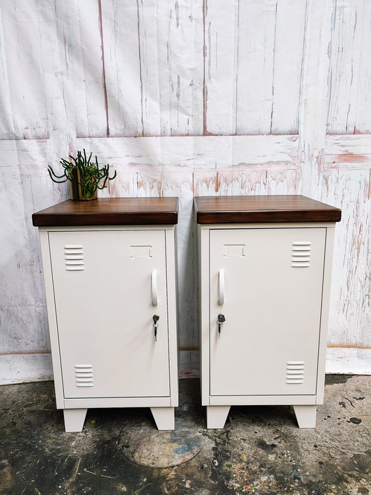 White Mini Locker-Dark Rimu top(PAIR)