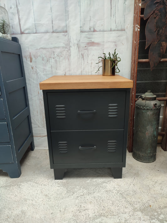 Black 2 Drawer Oak top