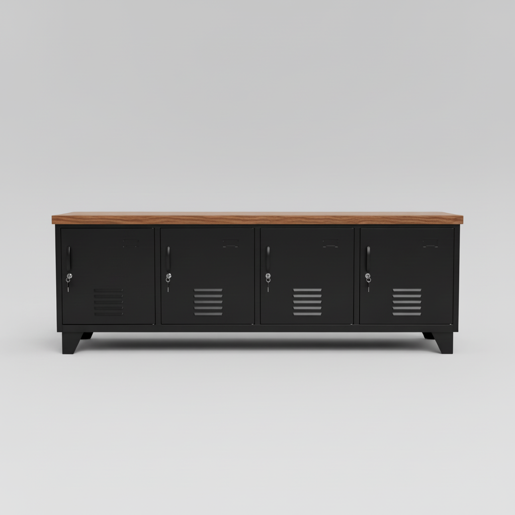 Large Industrial Metal TV Cabinet