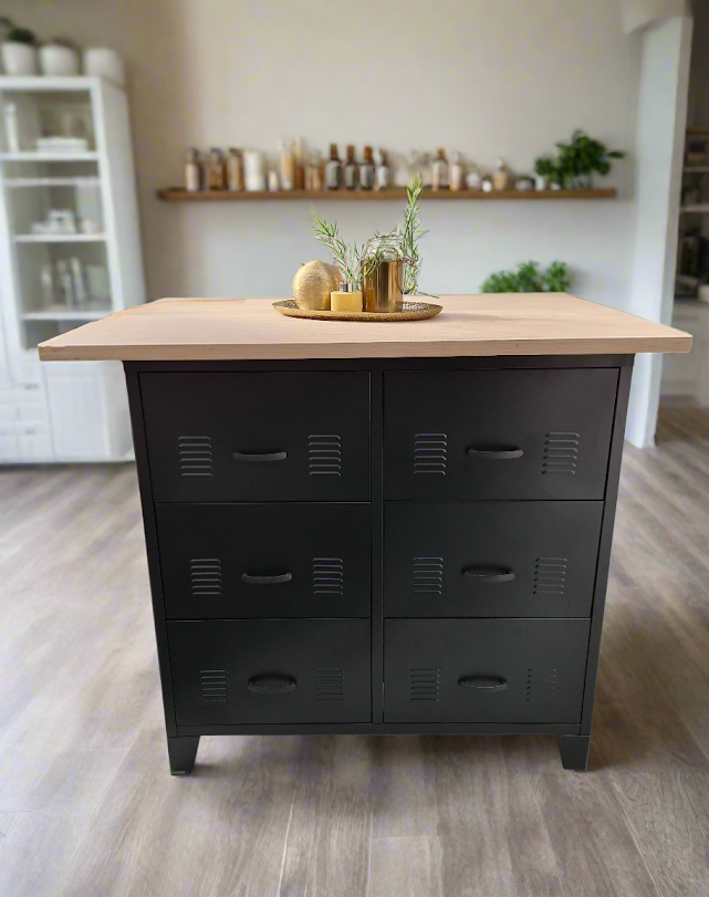 Black 6 Drawer Oak Island top