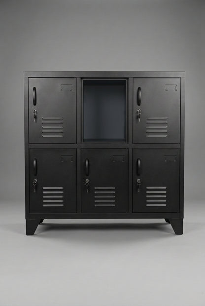 *Seconds Black 6 Door Metal Locker Cabinet
