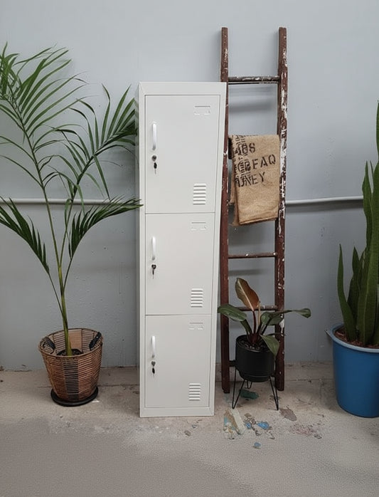 White  3 Door Locker
