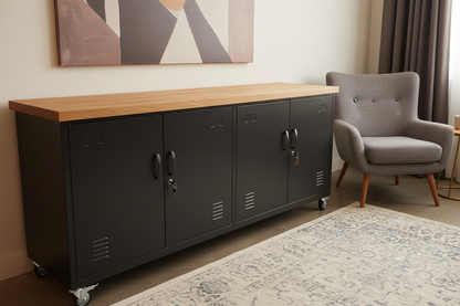 Black Versatile Locker Oak top