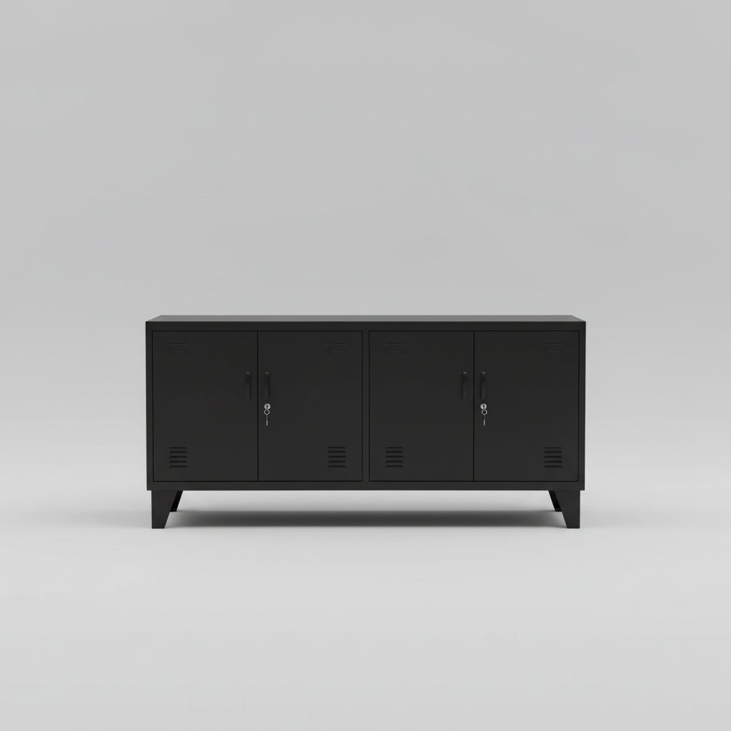 Black Versatile Metal Locker Cabinet