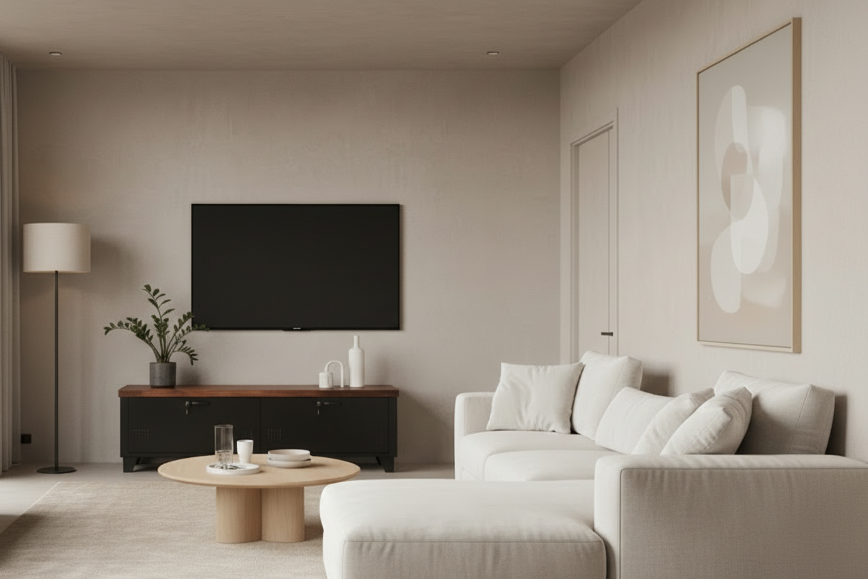 Long Black 2 Door TV console- Dark Oak