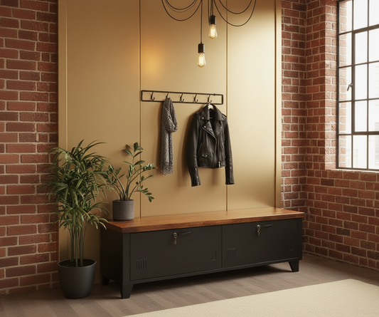 Long Black 2 Door TV console- Dark Oak