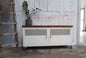 White TV Cabinet-Dark Rimu top