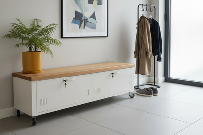 Long 2 Door TV console- Oak top