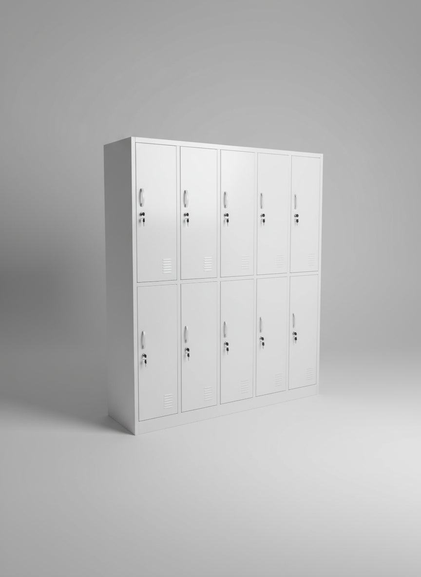 White 10 Door Locker