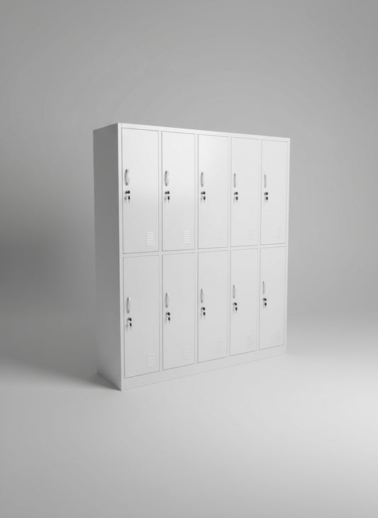 White 10 Door Locker