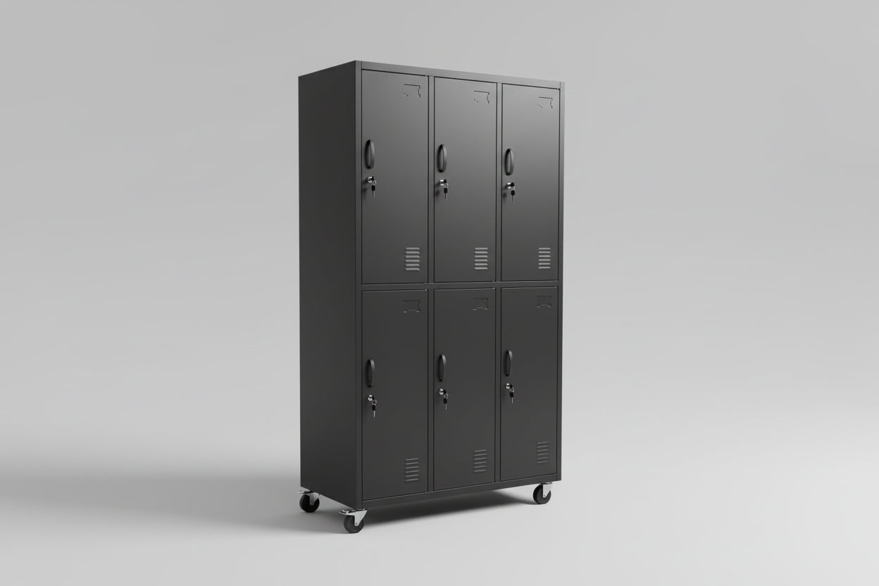 Tall Black 6 Door Locker