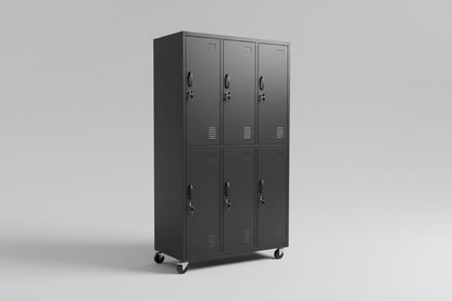 Tall Black 6 Door Locker