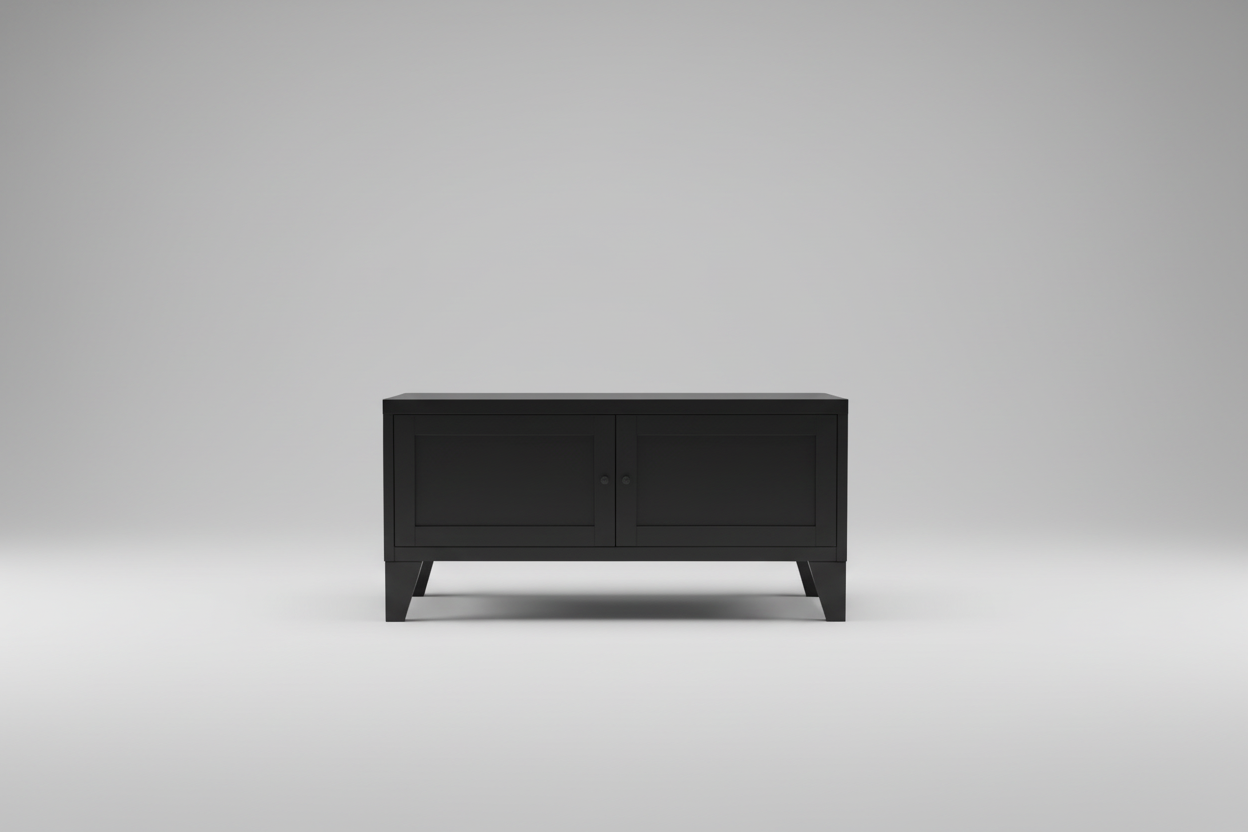 Industrial Metal TV Cabinet Black (550mmH)