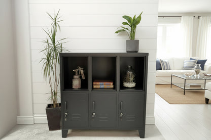 White 6 Door locker cabinets with display top , sideboard