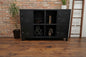 Black Industrial Metal Bookshelf Locker Cabinet with open middle Display and lockable storage