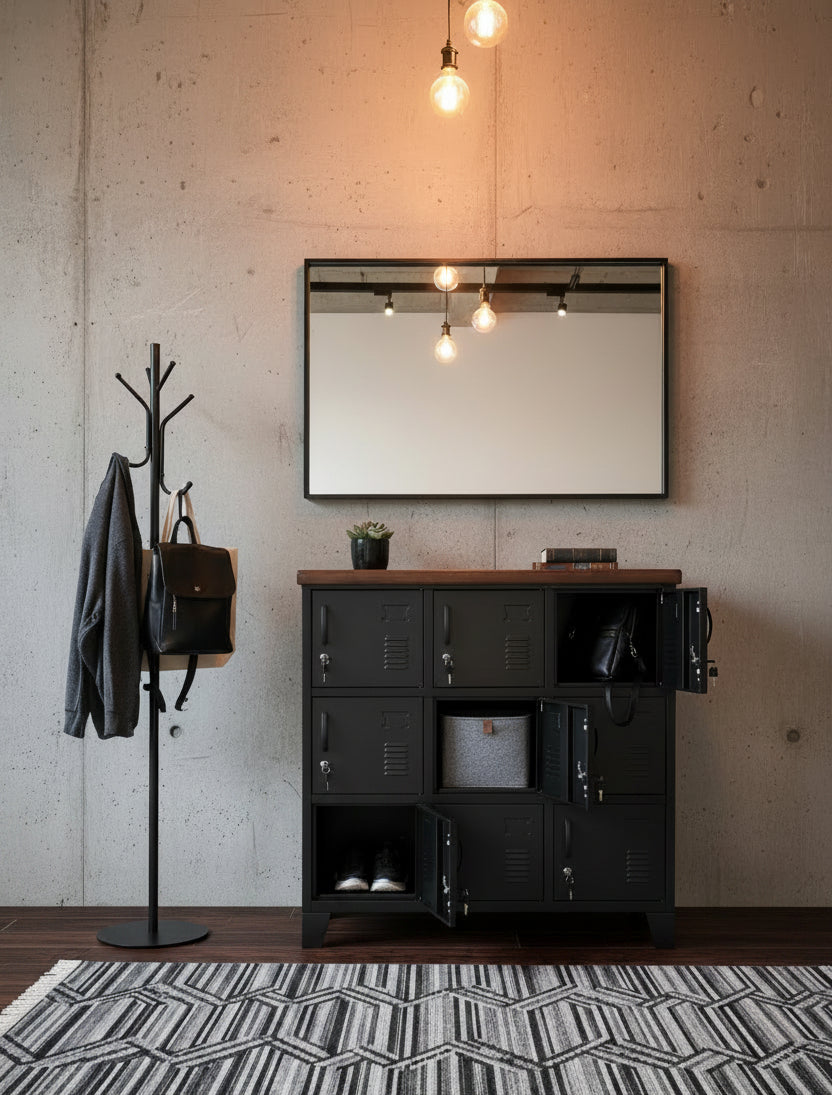  in entrance way for shoe and bag storage