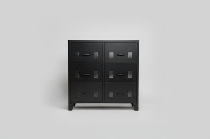 Black metal industrial drawers cabinet NZ