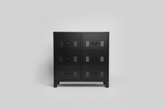 Black metal industrial drawers cabinet NZ
