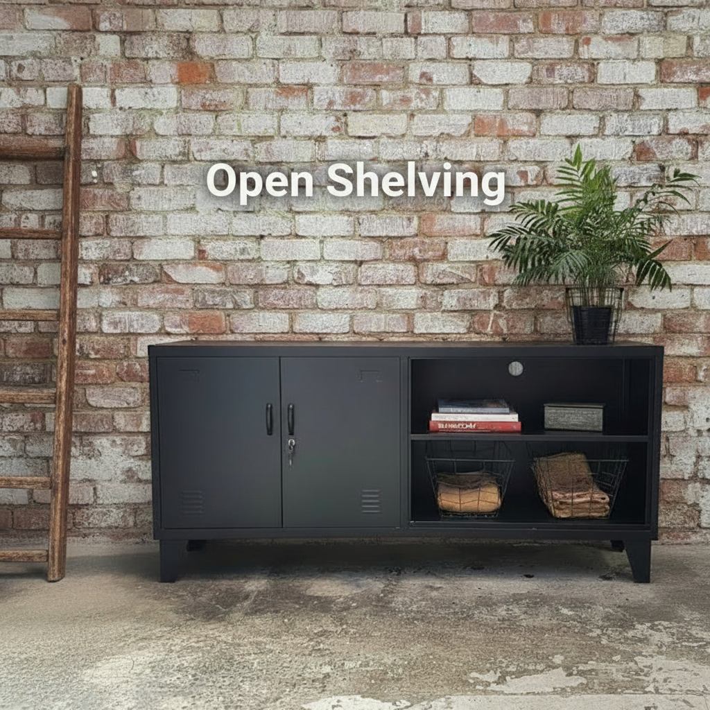 Black Versatile Metal Locker Cabinet