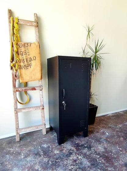 Black Slim Metal Side Cabinet (Left or Right Opening)