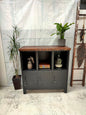 Black 6 Door Metal Locker Cabinet Dark Rimu top