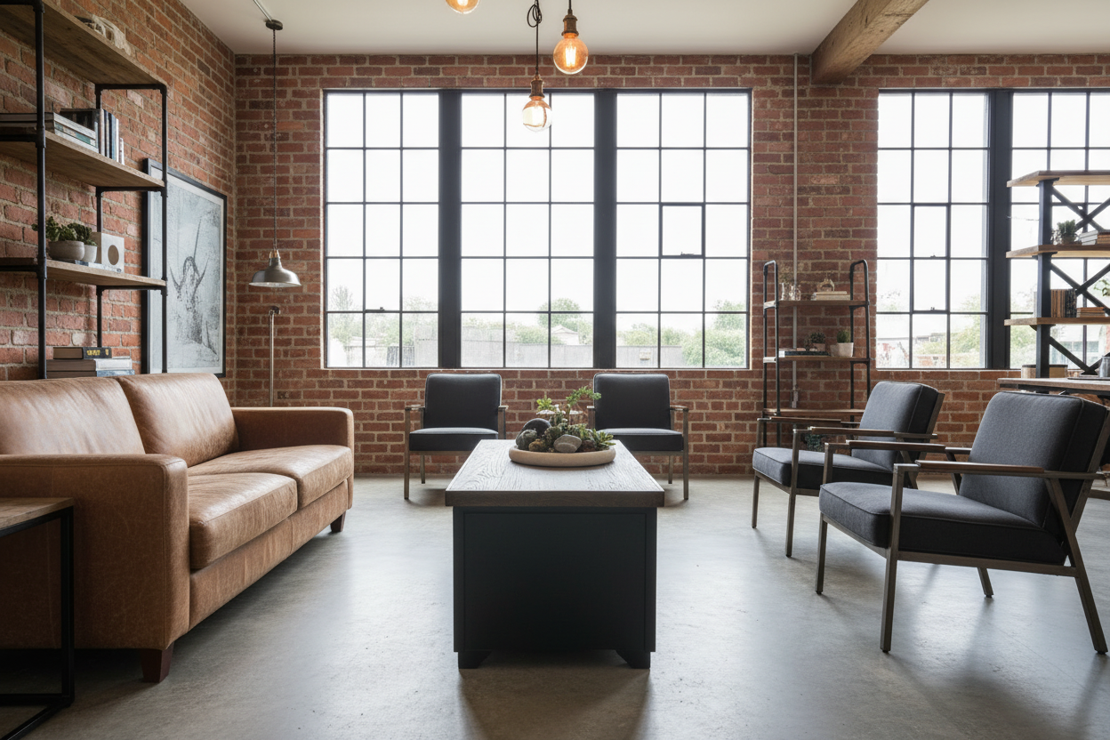 Industrial Metal coffee table Dark Oak Top