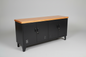 Industrial Versatile black storage cabinet with Rimu top