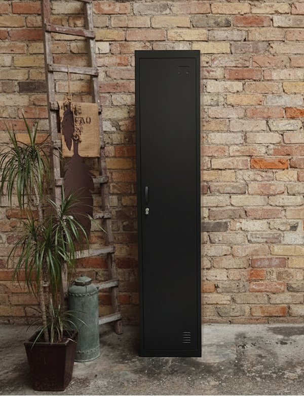 2mH Black Tall Slim Locker Cabinet (1 Door) – Tall Storage Locker NZ ...
