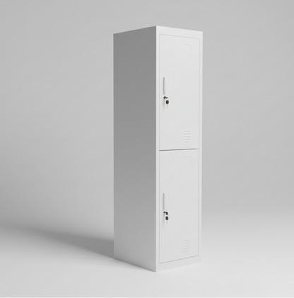 White Metal Locker Cabinet (2 Door)