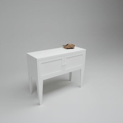 White metal sideboard with two doors 