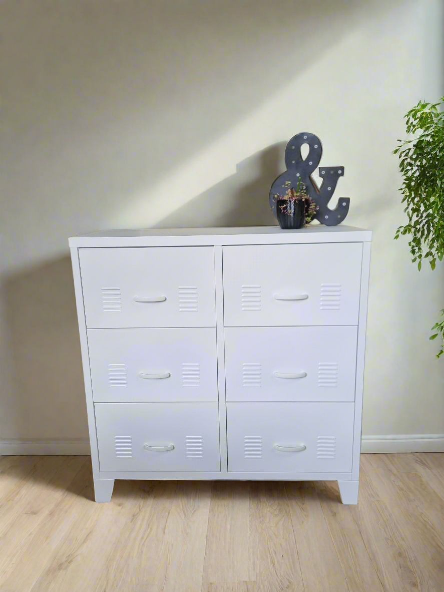 White 6 Drawer