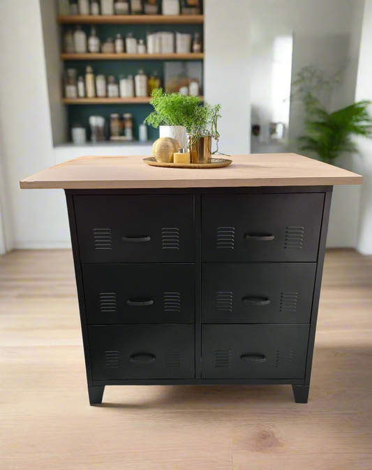 Black 6 Drawer Oak Island top