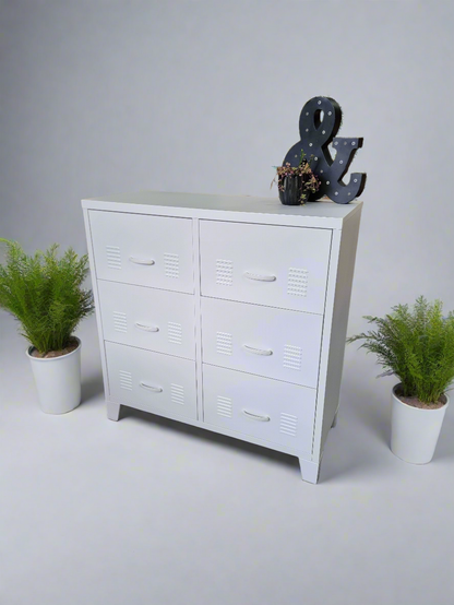 White 6 Drawer