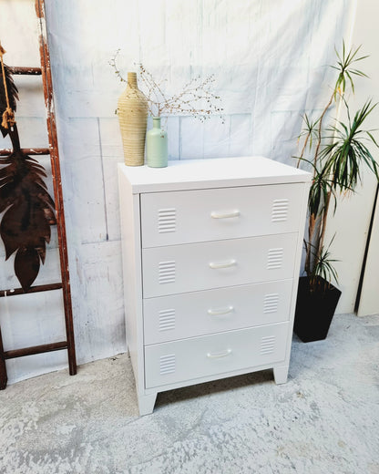 White Tall boy Drawers