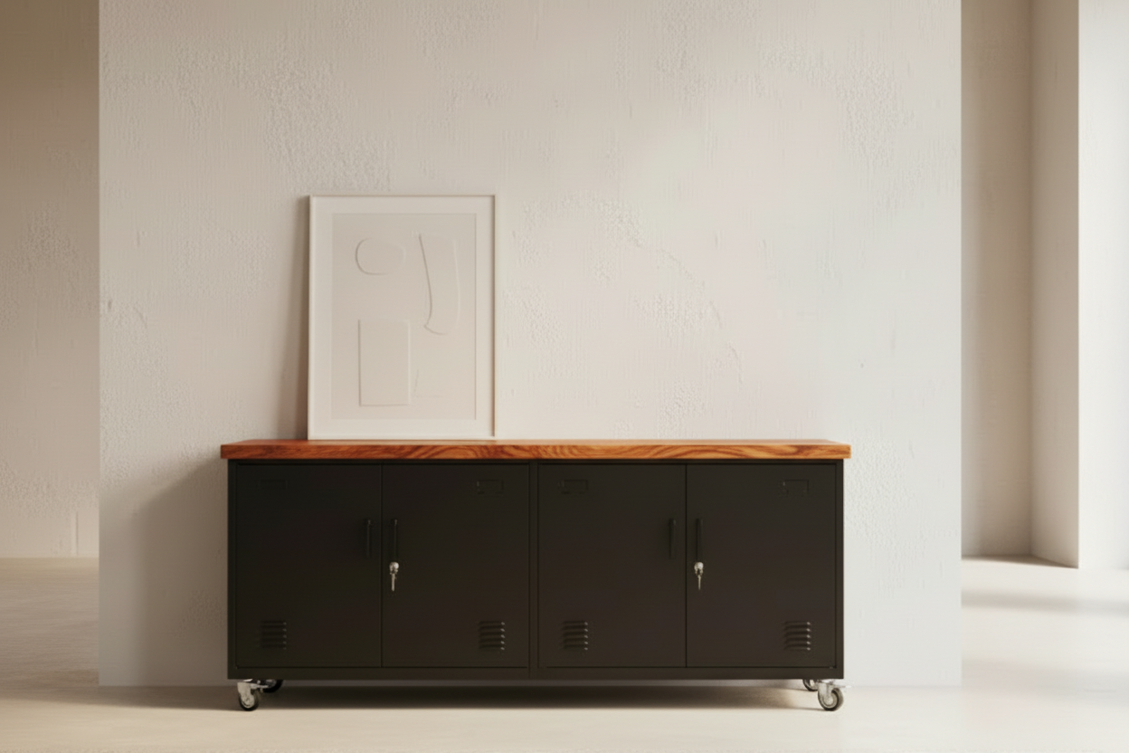 Black Versatile Locker Oak top