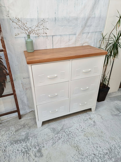 White 6 Drawer - Rimu top