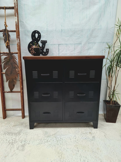 Black 6 Drawer - Dark Rimu top