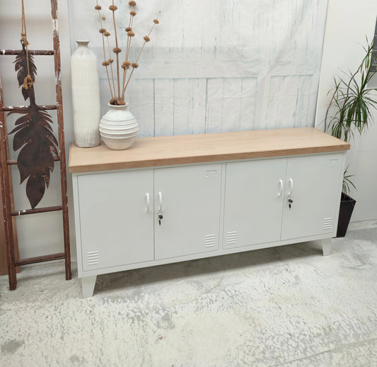 White Versatile Locker Oak top