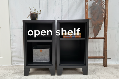 Black Mini Metal Locker Bedside Set (Pair)