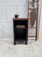 Right open Black Mini Locker-Dark Oak top