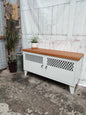 White TV Cabinet Rimu Top