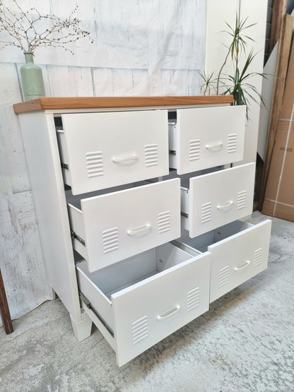 White 6 Drawer - Rimu top