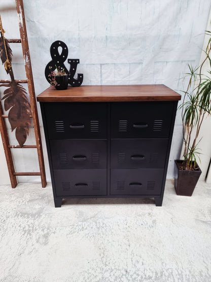 Black 6 Drawer - Dark Rimu top