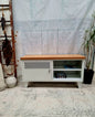 White TV Cabinet Rimu Top