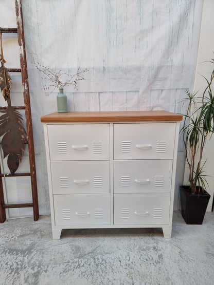 White 6 Drawer - Rimu top