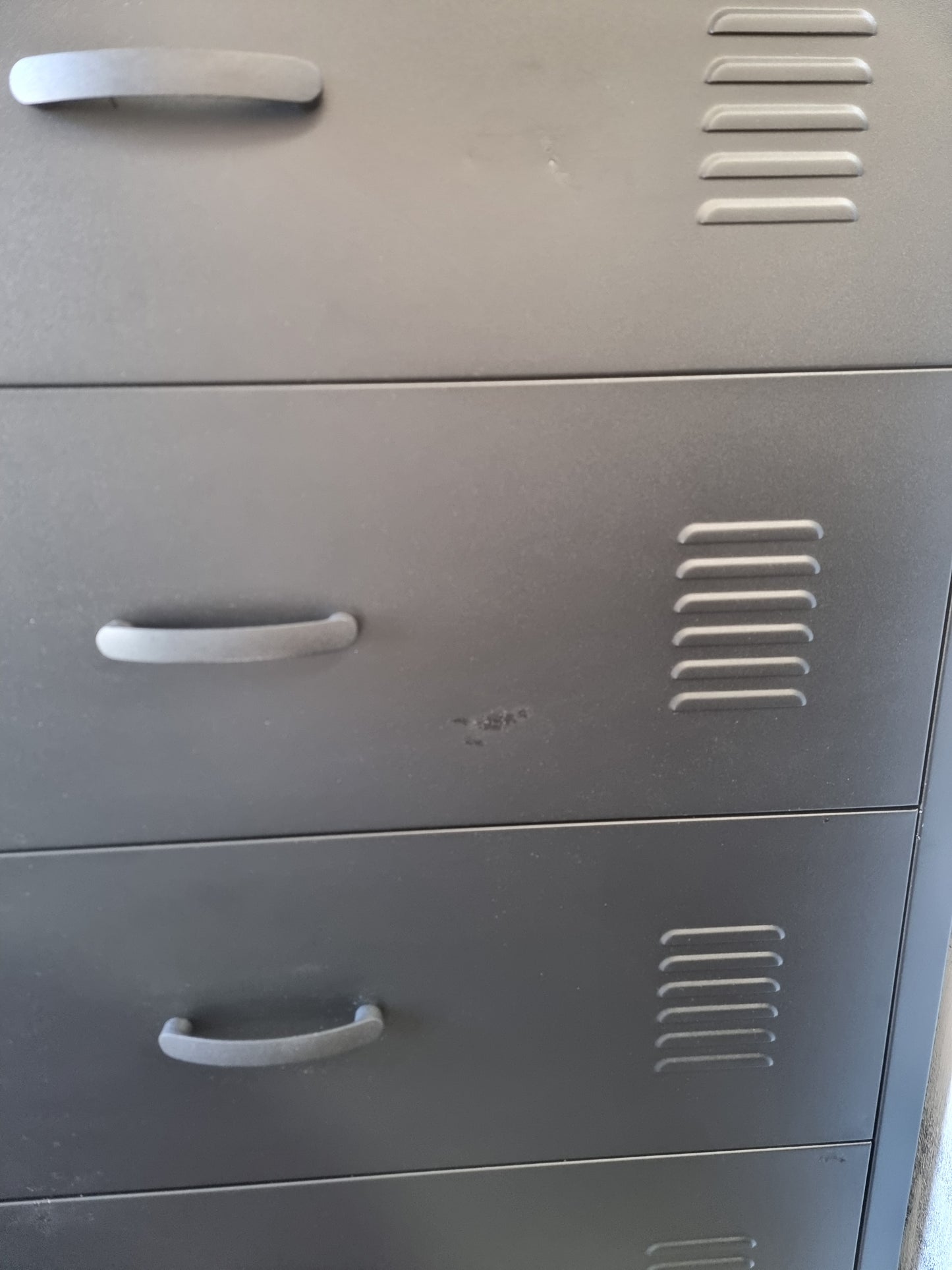 Seconds Black Metal Tallboy Drawer Cabinet