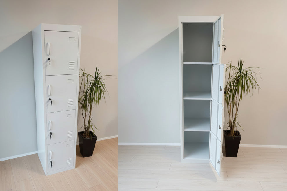 White 4 Door Locker – NZ Locker Shop